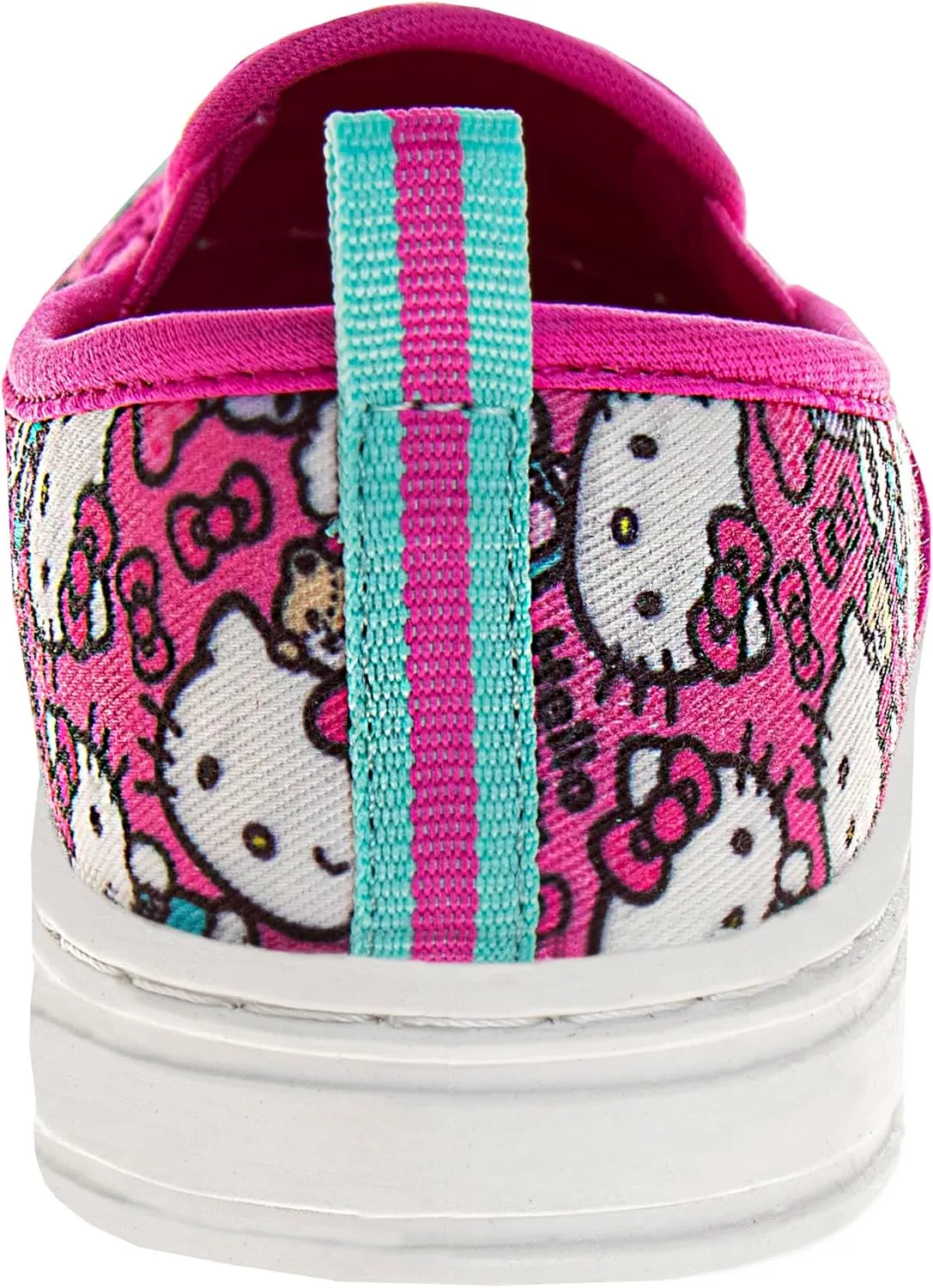 Sanrio Hello Kitty Low Top Sneakers - Casual Fashion Laceless Slip on Canvas Shoes (Size 11-4 Little Kid/Big Kid, Size 5-8 Adults)