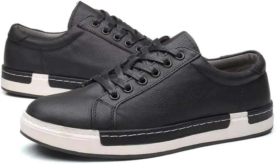Santimon Mens Classic Sneakers Fashion Leather Sprinter Lace Up Dress Oxfords Shoes