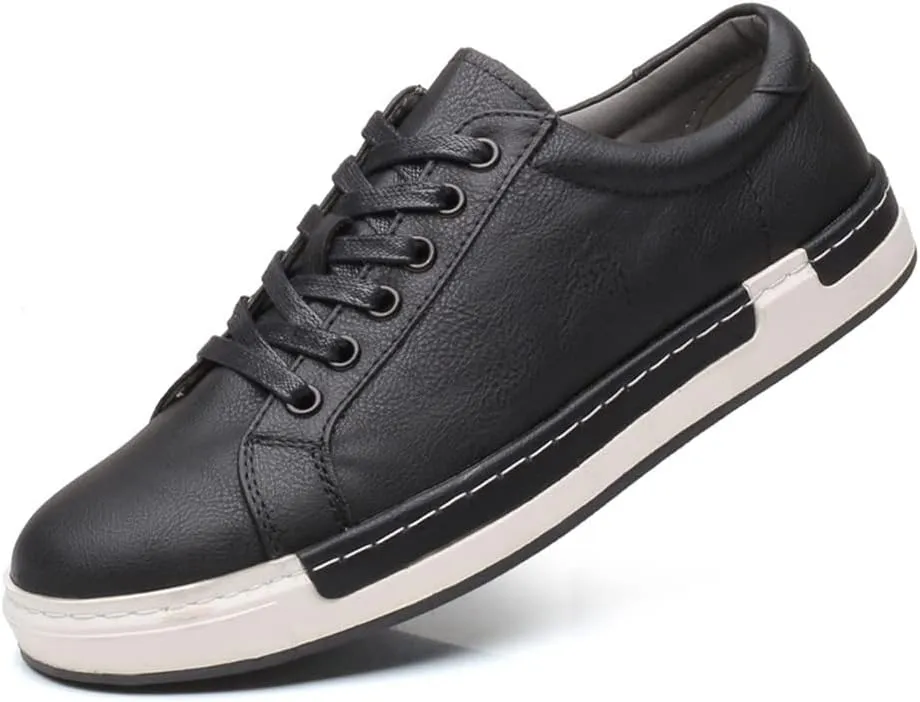Santimon Mens Classic Sneakers Fashion Leather Sprinter Lace Up Dress Oxfords Shoes