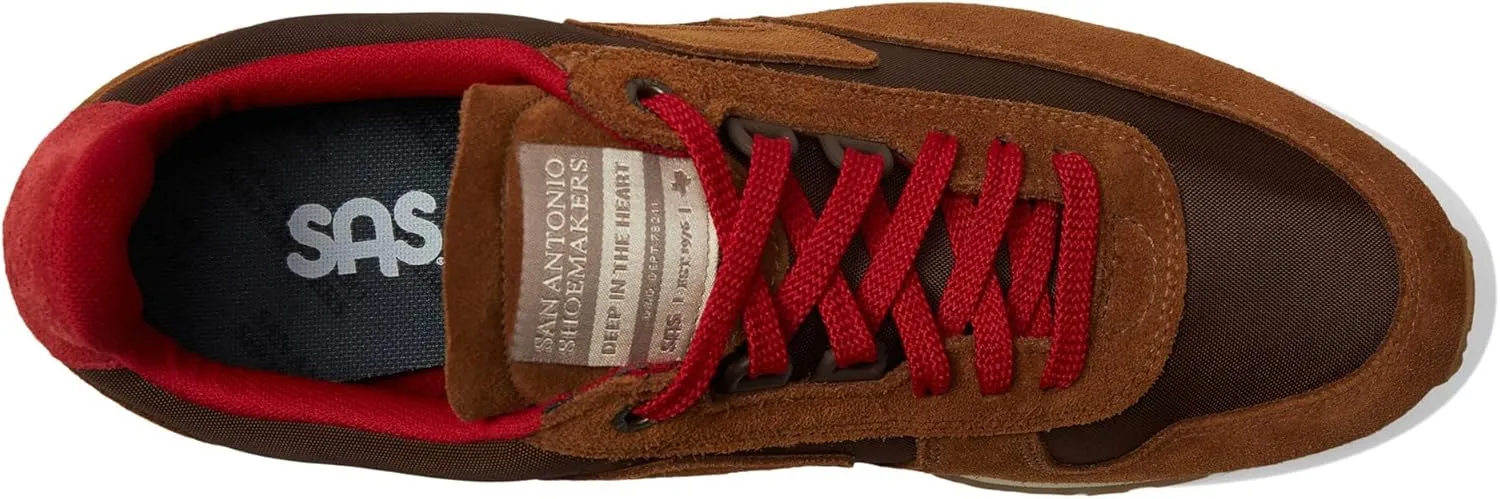 SAS® 7Eventy6ix-Y Running Shoes for Men – Leather and Textile Construction – Almond Toe – Lace-up Closure