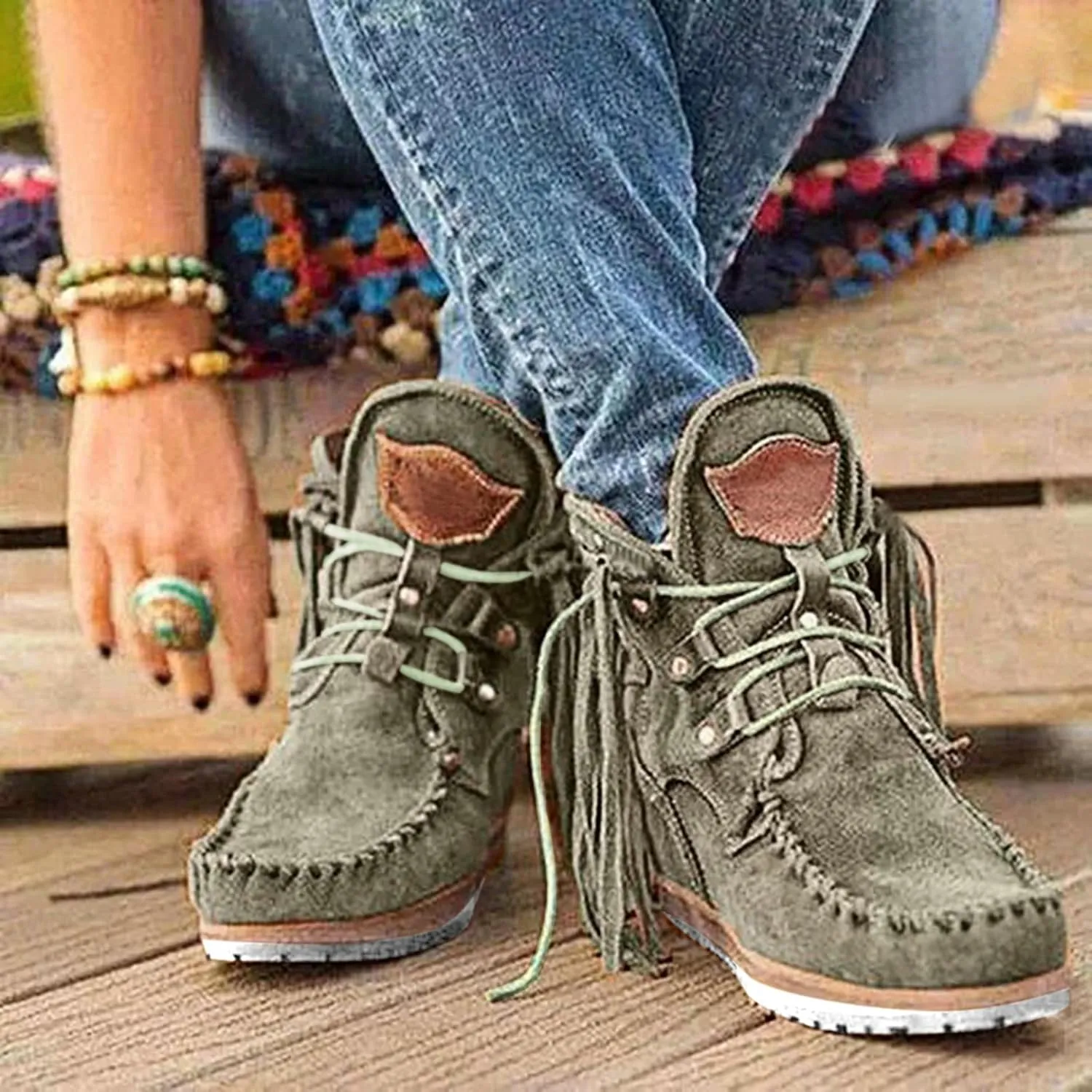 SBGMoSJ Ankle Boots Wedge Heel Ankle Boots Black Wedge Heel Booties Casual Shoes for Women Womens Ankle Boots Wedge Brown Comfortable Wide Fit Black Booties Women's Wide Width Cowboy Ankle Boots