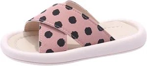 sfdgfhyf Toddler Girls Comfortable Foot Warmer Children Girls Sandals Polka Dot Rubber Soft Bottom Casual Open Toe Shoes