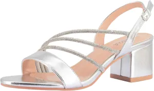 SheSole Women's Chunky Block Heels Strappy Rhinestone Sandals Wedding Formal Prom Party Dress Shoes