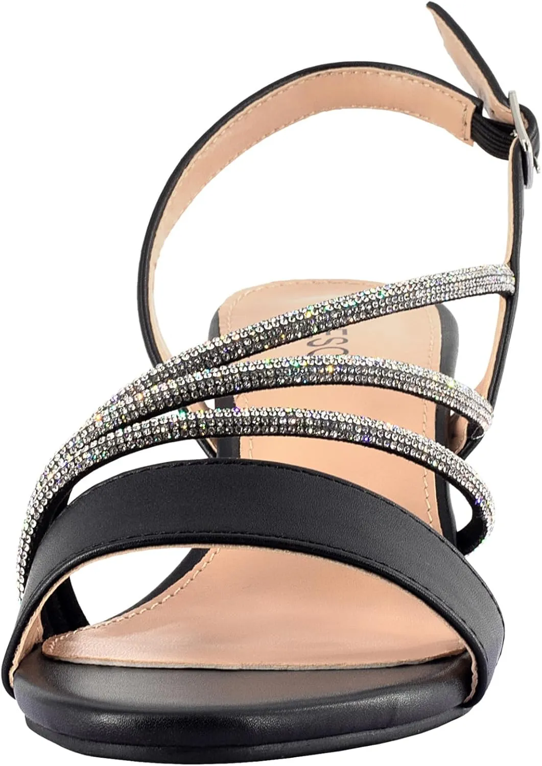 SheSole Women's Chunky Block Heels Strappy Rhinestone Sandals Wedding Formal Prom Party Dress Shoes