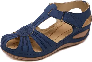 SHIBEVER Women's Wedge Sandals Summer: Closed Toe Sandals for Women Platform Dressy Wedge Size 5-11