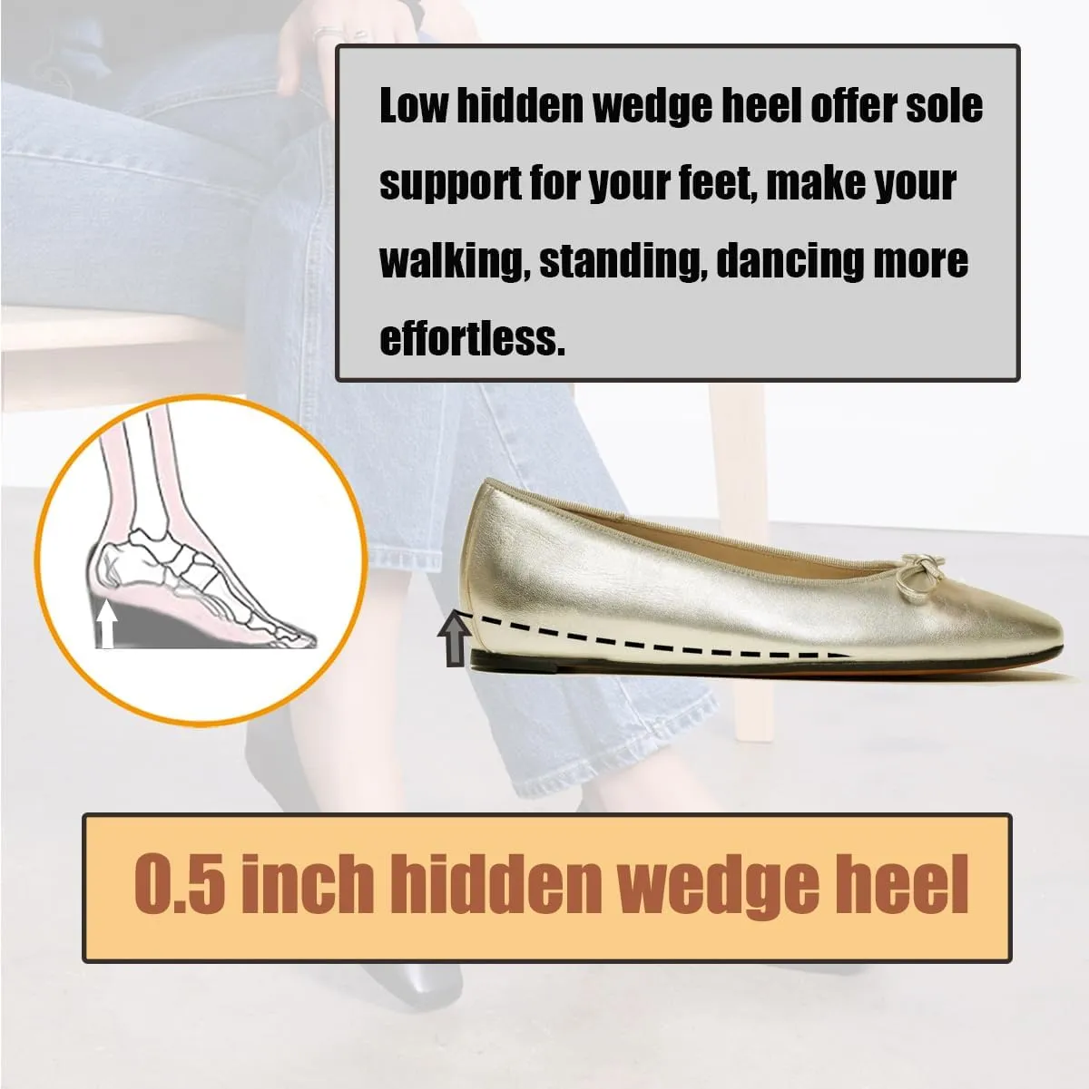 SHODENSE Women Flats Shoes Bow Square Closed Toe Ballet Flats Slip On Metallic Flat Shoe Matte Patent Leather Snakeskin Low Hidden Wedge Heel Office Work Shoes Driving Flats Church Club Fall 4-11 M US