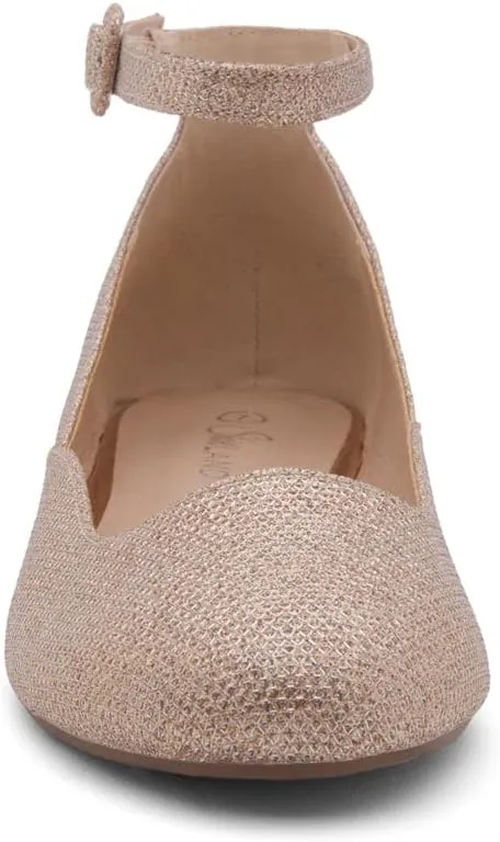Shoe Land Women’s Flats – Dressy & Comfortable Slip-On Shoes with Low Wedge & Ankle Strap | Round Toe Ballet Flats for Work, Office, Party & Business Casual