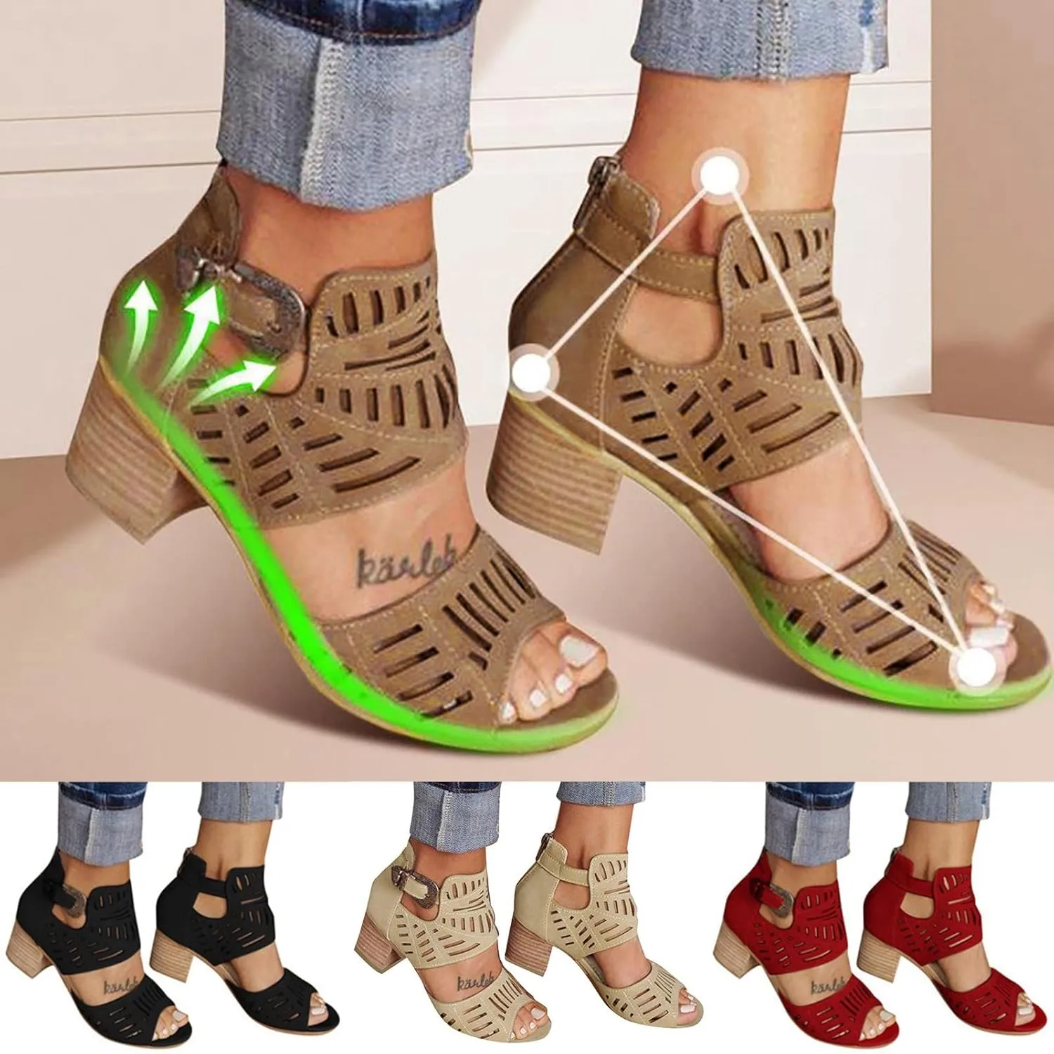 Shoes for Women Dressy, Women's Suede Peep Toe Ankle Booties Cut Out Stacked Block Heel Ankle Boots Drssy