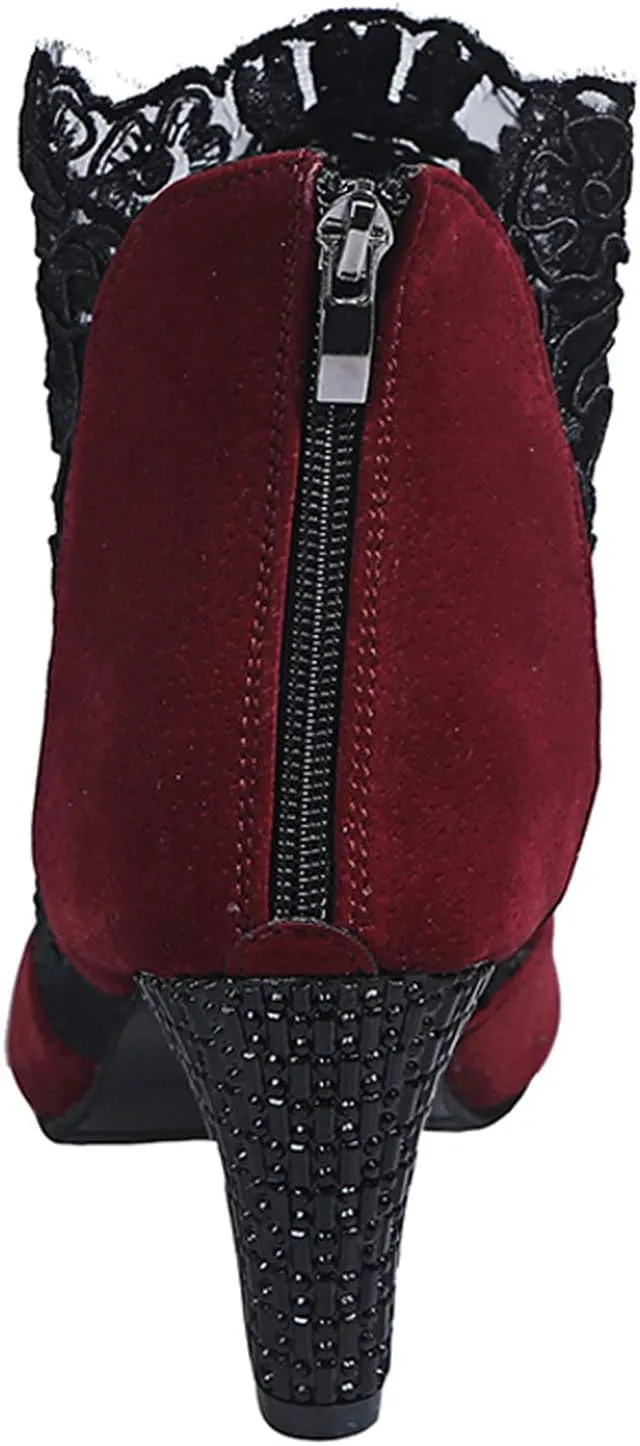 Shoes for Women Sandals, Womens Sandals Sexy Hollow Floral Lace Chunky High Heels Peep Toe Platform Boots