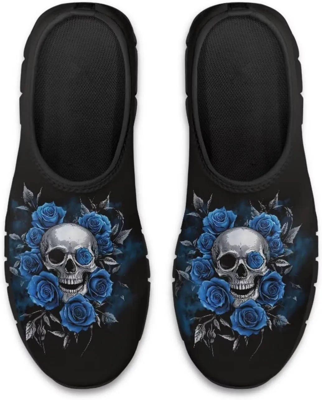 Skull Print Slip on Shoes for Men Women Loafers Hands Free Shoes Running Sneakers Breathable Walking Shoes