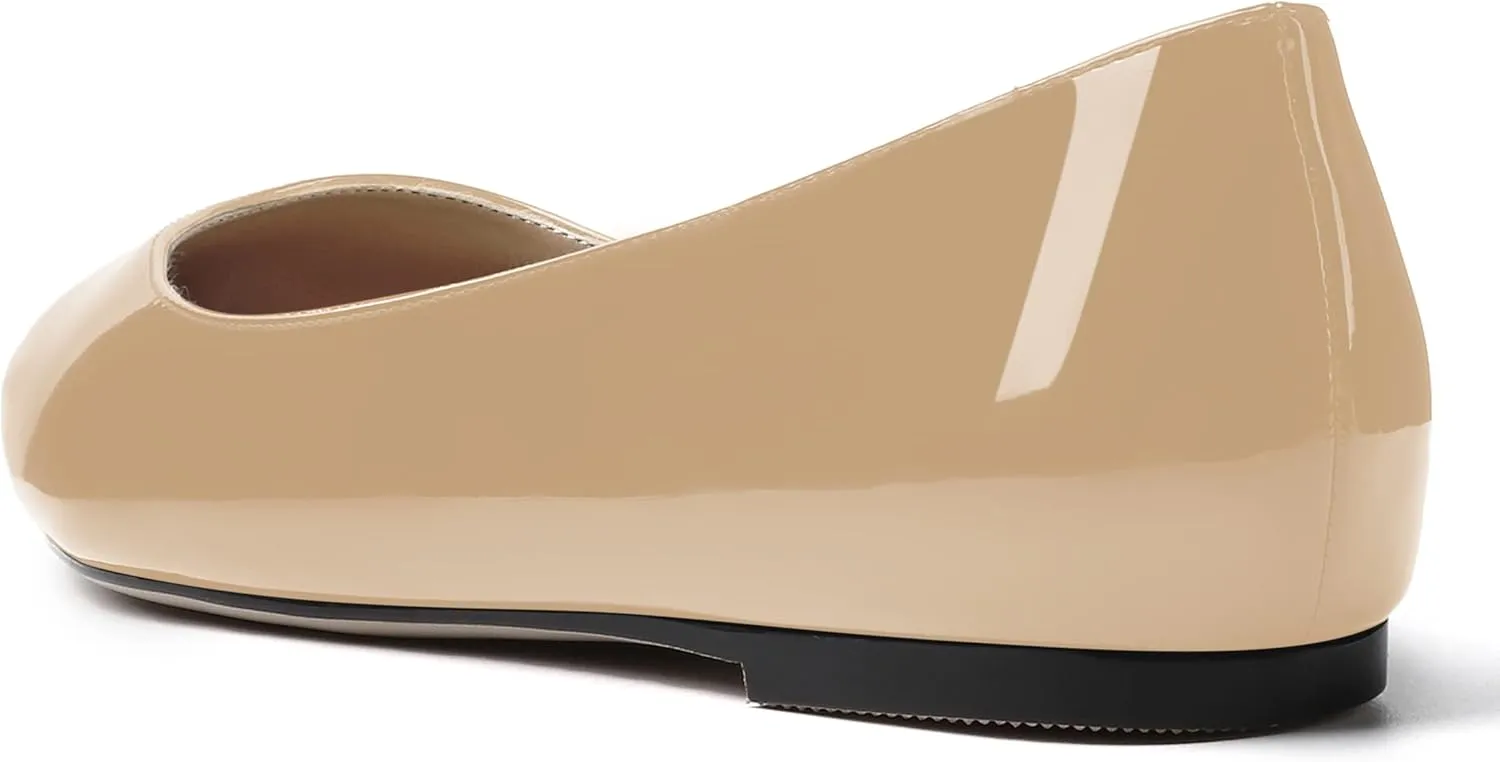 SKYSTERRY Women's Patent Office Casual Pointed Toe Slip On Flats Shoes
