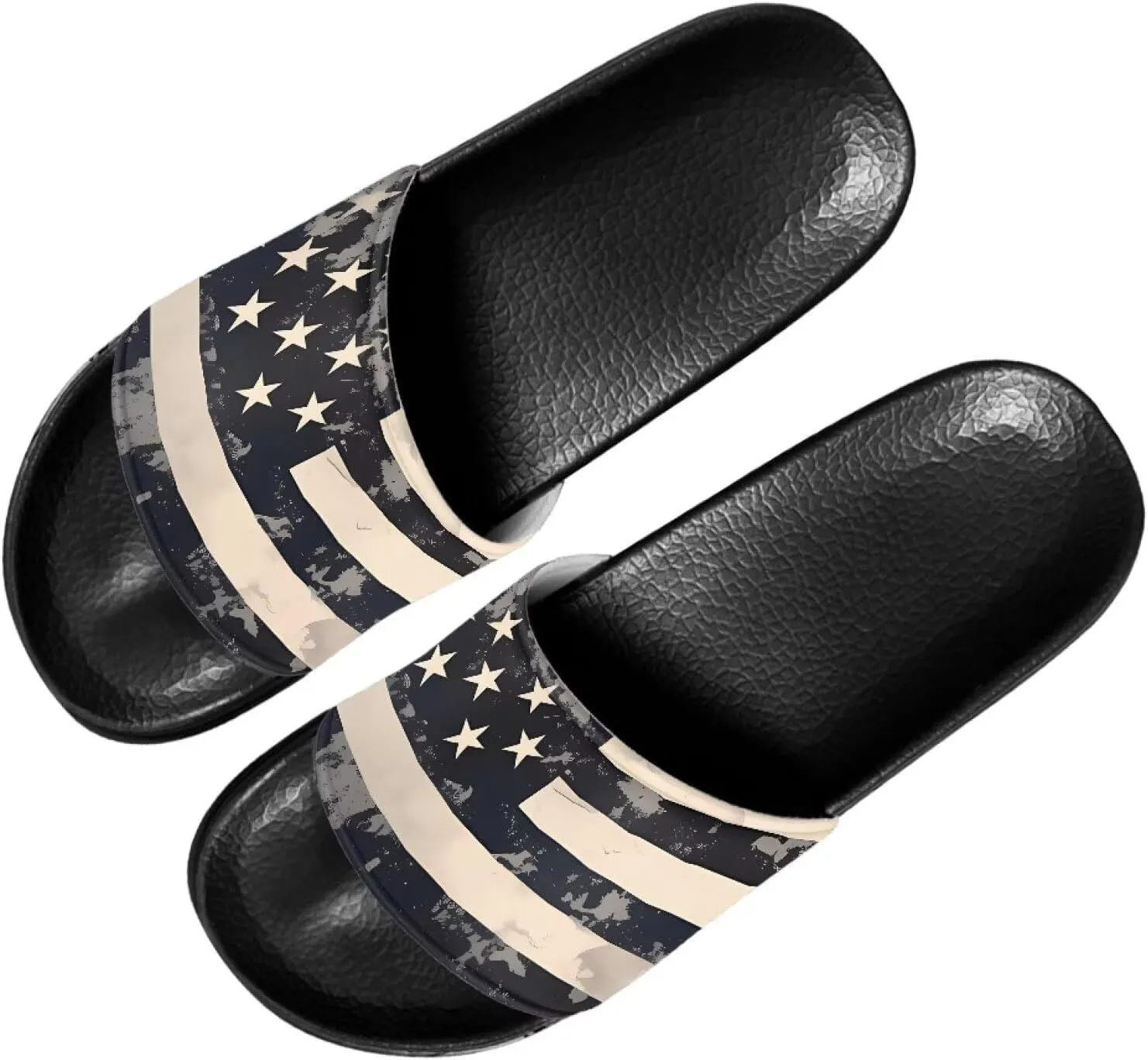Slide Sandals, Beach Flats for Women, Comfotable Open Toe Non Slip Summer Shoes for Gym, Pool, Camping, Beach
