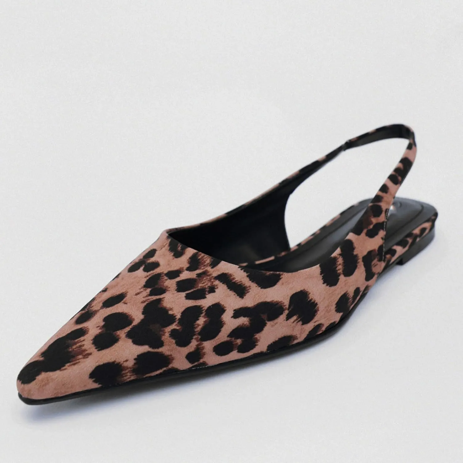 Slingback Flats for Women Slip-On Comfortable Patent Leather Shoes Fashion-Forward and Elegant Pointy Flats Animal Print