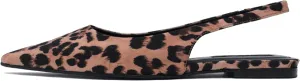Slingback Flats for Women Slip-On Comfortable Patent Leather Shoes Fashion-Forward and Elegant Pointy Flats Animal Print