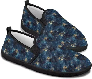 Slip On Casual Flats for Women Breathable Loafers Wide Toe Walking Shoes Laides Fashion Round Toe Art Painted Travel Shoes SizeUS 6-11
