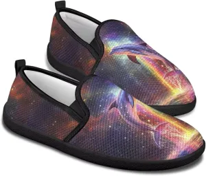 Slip On Casual Flats for Women Breathable Loafers Wide Toe Walking Shoes Laides Fashion Round Toe Art Painted Travel Shoes SizeUS 6-11