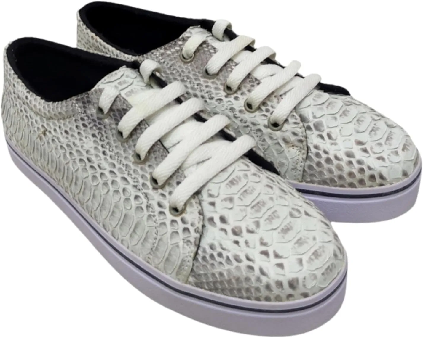 Snakeskin Low Top Platform Sneakers Shoes