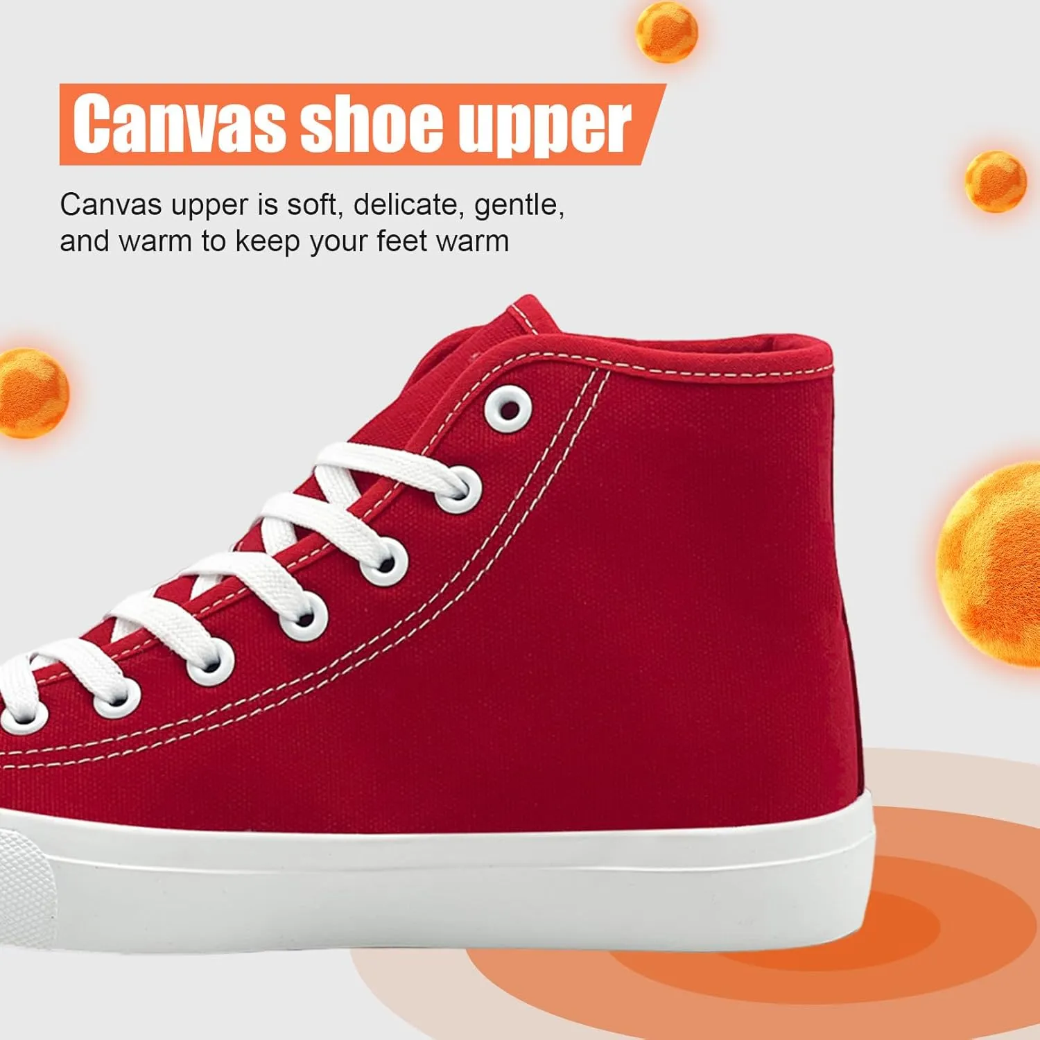 soofylia Womens High Top Canvas Sneakers,Unisex Fashion Lace-up Fuzzy Canvas Shoes,Casual Tennis Walking Shoes for Men