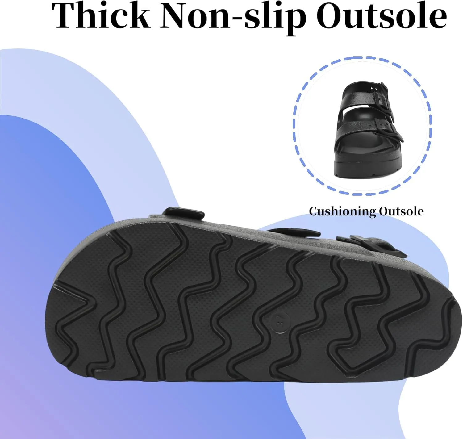 SOSOWHLTE Women's Platform Sandals with Arch Support - 3 Adjustable Straps Summer Beach Sandals, Lightweight & Slip-Resistant