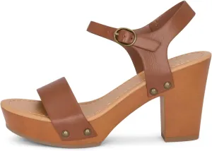 Stage - Womens Wedge Heel Sandals Platform Ankle Buckle Studded Open Toe Faux Wood Sandals