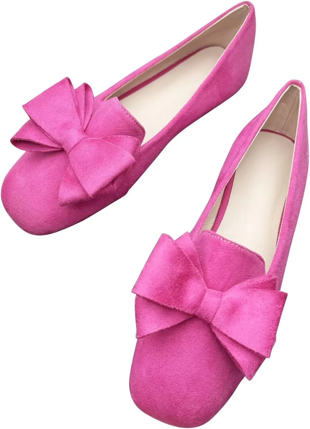 Stunner Ballet Flats for Women Fashion Square Toe Bowknot Flats Comfortable Dress Flats Casual Slip On Work Flats