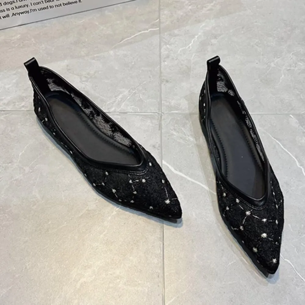Stunner Women’s Ballet Flats Comfortable Pointed Toe Slip On Memory Foam Flats Shoes