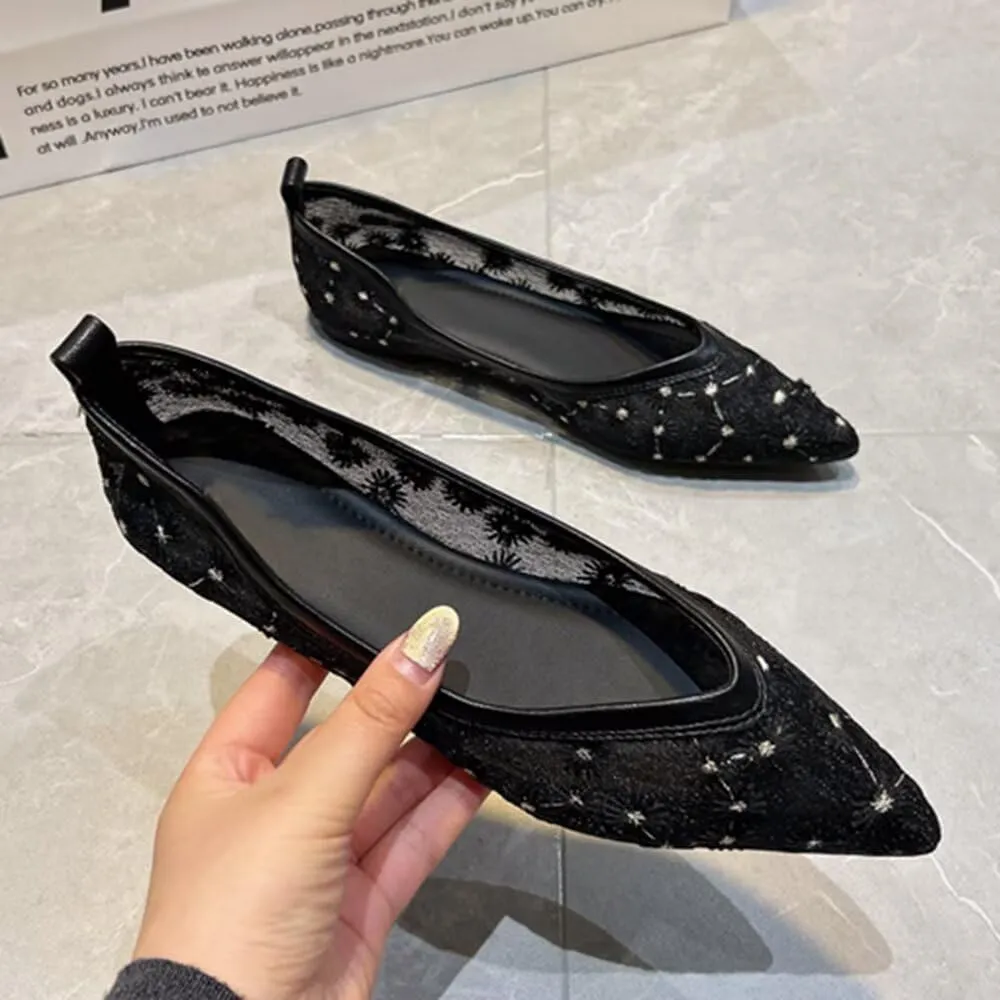 Stunner Women’s Ballet Flats Comfortable Pointed Toe Slip On Memory Foam Flats Shoes