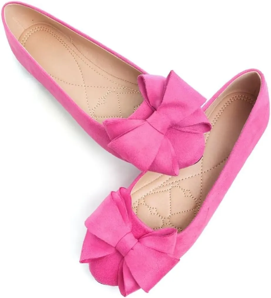 Stunner Women's Dress Flats Cute Round Toe Bowknot Flats Comfortable Ballet Flats Casual Slip On Flat Shoes