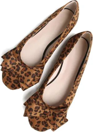 Stunner Women's Dress Flats Cute Round Toe Bowknot Flats Comfortable Ballet Flats Casual Slip On Flat Shoes