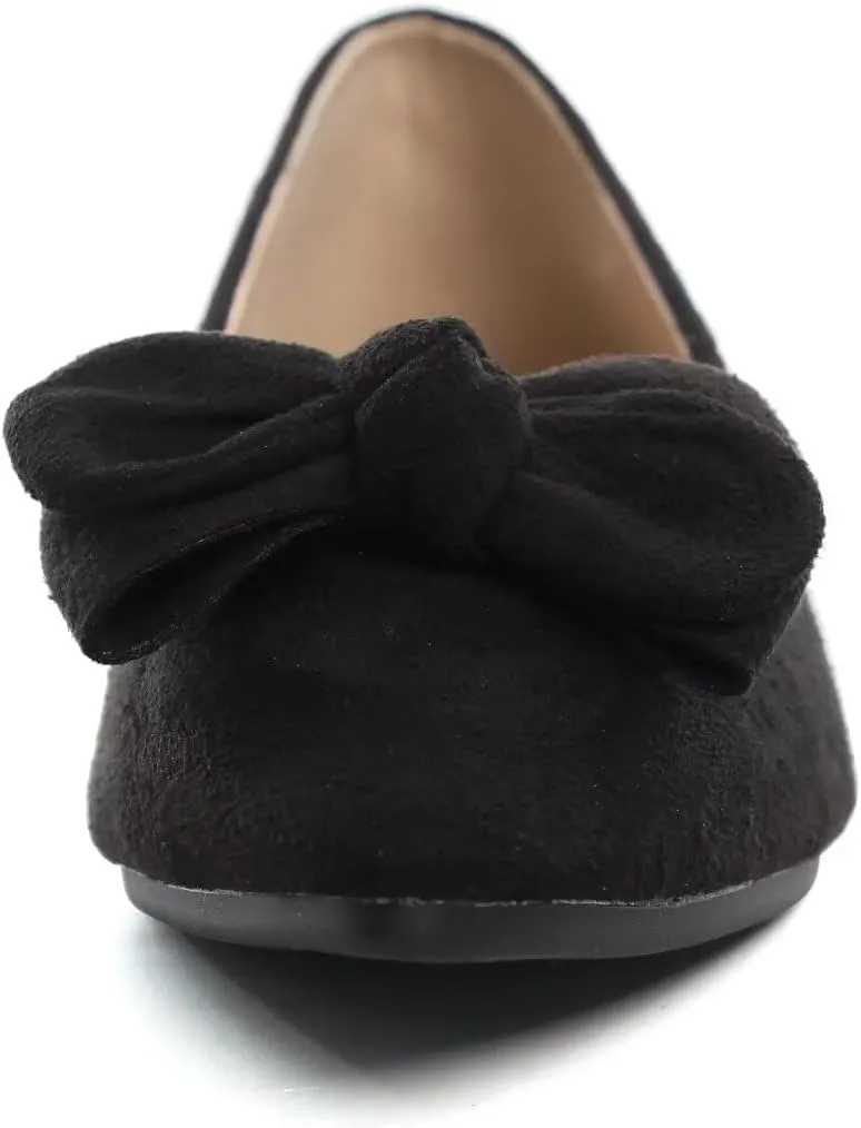 Stunner Womens Flats Fashion Pointed Toe Bowknot Dress Flats Casual Flats Comfortable Slip On Ballet Flats
