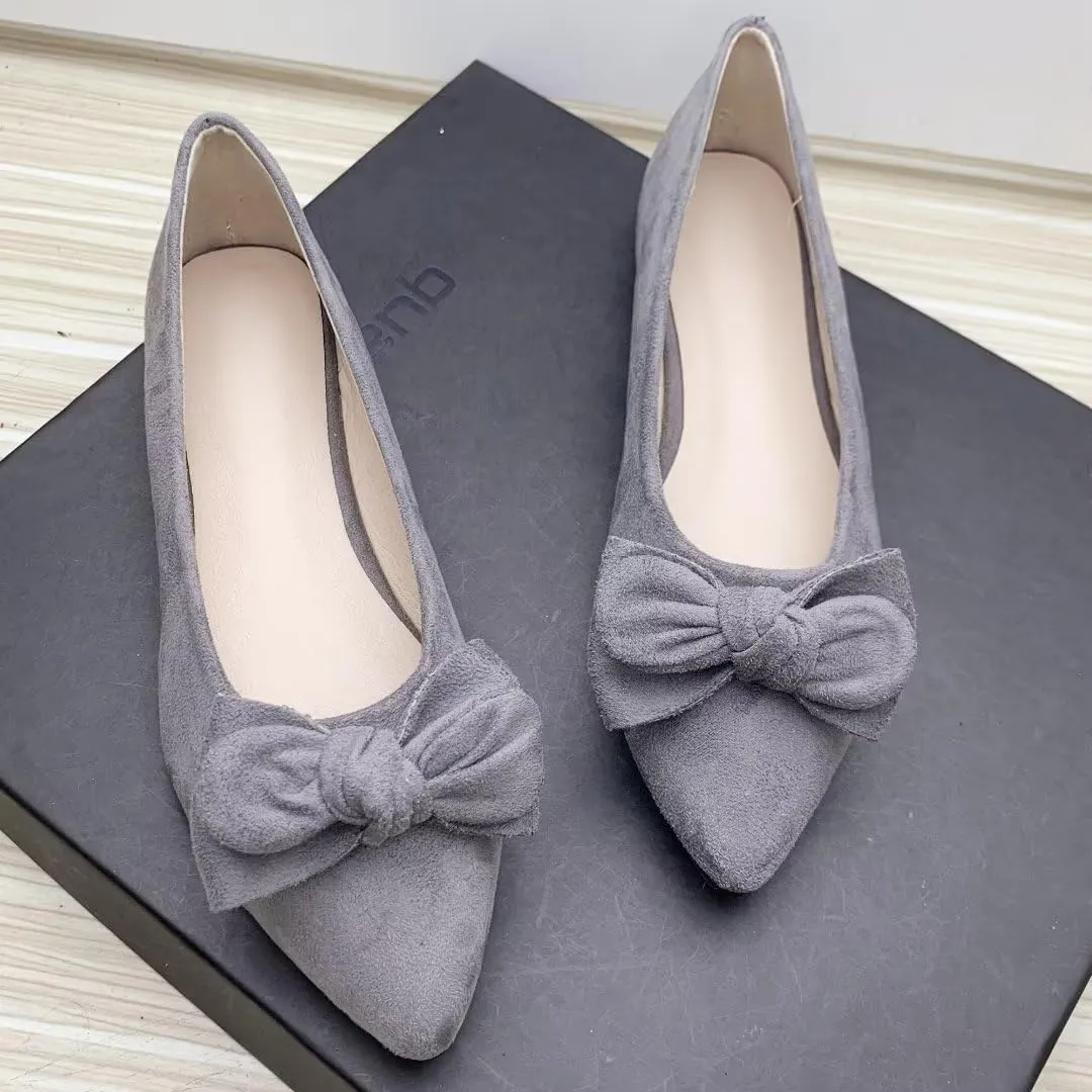 Stunner Womens Flats Fashion Pointed Toe Bowknot Dress Flats Casual Flats Comfortable Slip On Ballet Flats