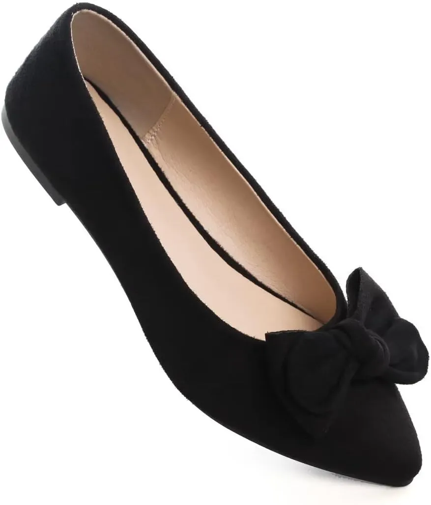 Stunner Womens Flats Fashion Pointed Toe Bowknot Dress Flats Casual Flats Comfortable Slip On Ballet Flats