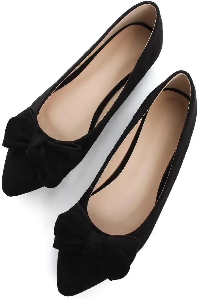 Stunner Womens Flats Fashion Pointed Toe Bowknot Dress Flats Casual Flats Comfortable Slip On Ballet Flats