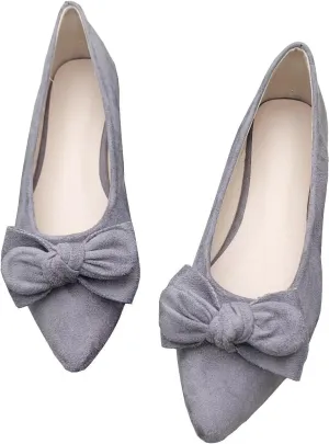 Stunner Womens Flats Fashion Pointed Toe Bowknot Dress Flats Casual Flats Comfortable Slip On Ballet Flats