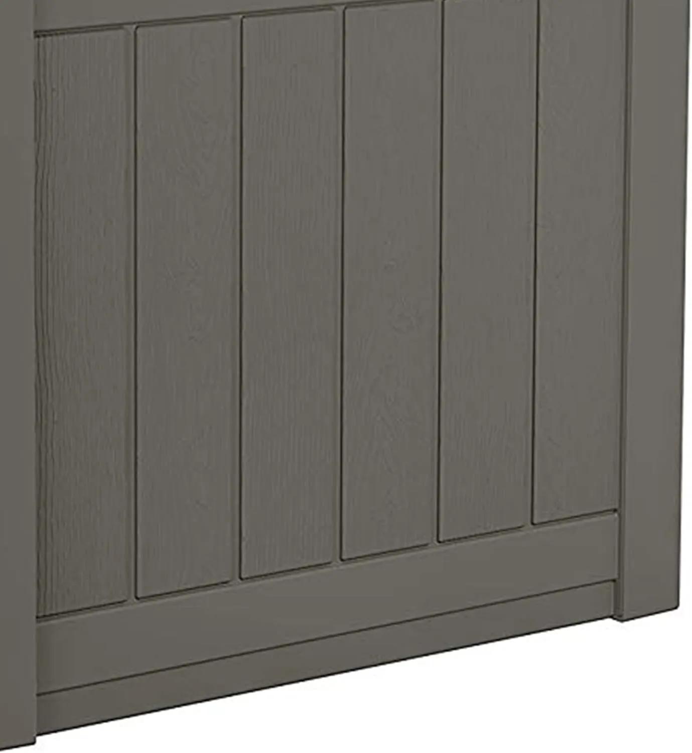 Suncast 22 Gallon Indoor or Outdoor Backyard Patio Small Storage Deck Box with Attractive Bench Seat and Reinforced Lid, Stone Gray