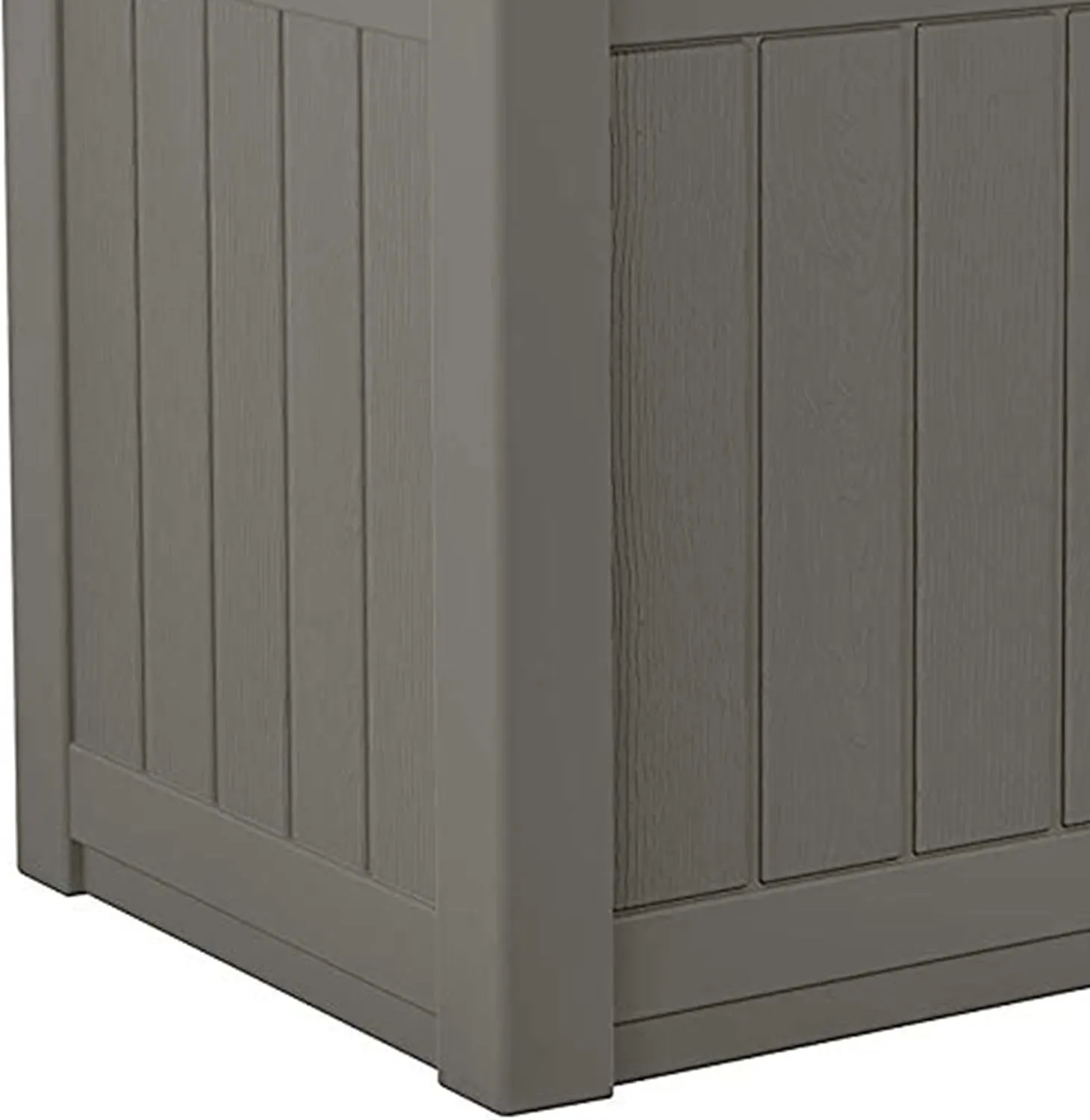 Suncast 22 Gallon Indoor or Outdoor Backyard Patio Small Storage Deck Box with Attractive Bench Seat and Reinforced Lid, Stone Gray