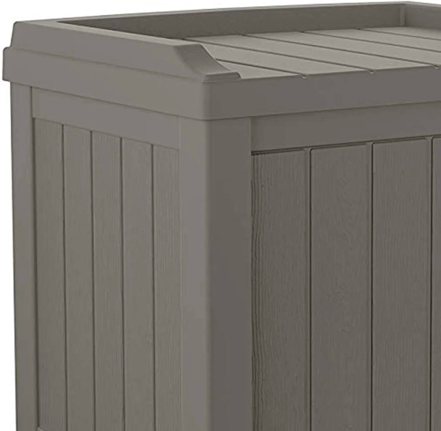 Suncast 22 Gallon Indoor or Outdoor Backyard Patio Small Storage Deck Box with Attractive Bench Seat and Reinforced Lid, Stone Gray