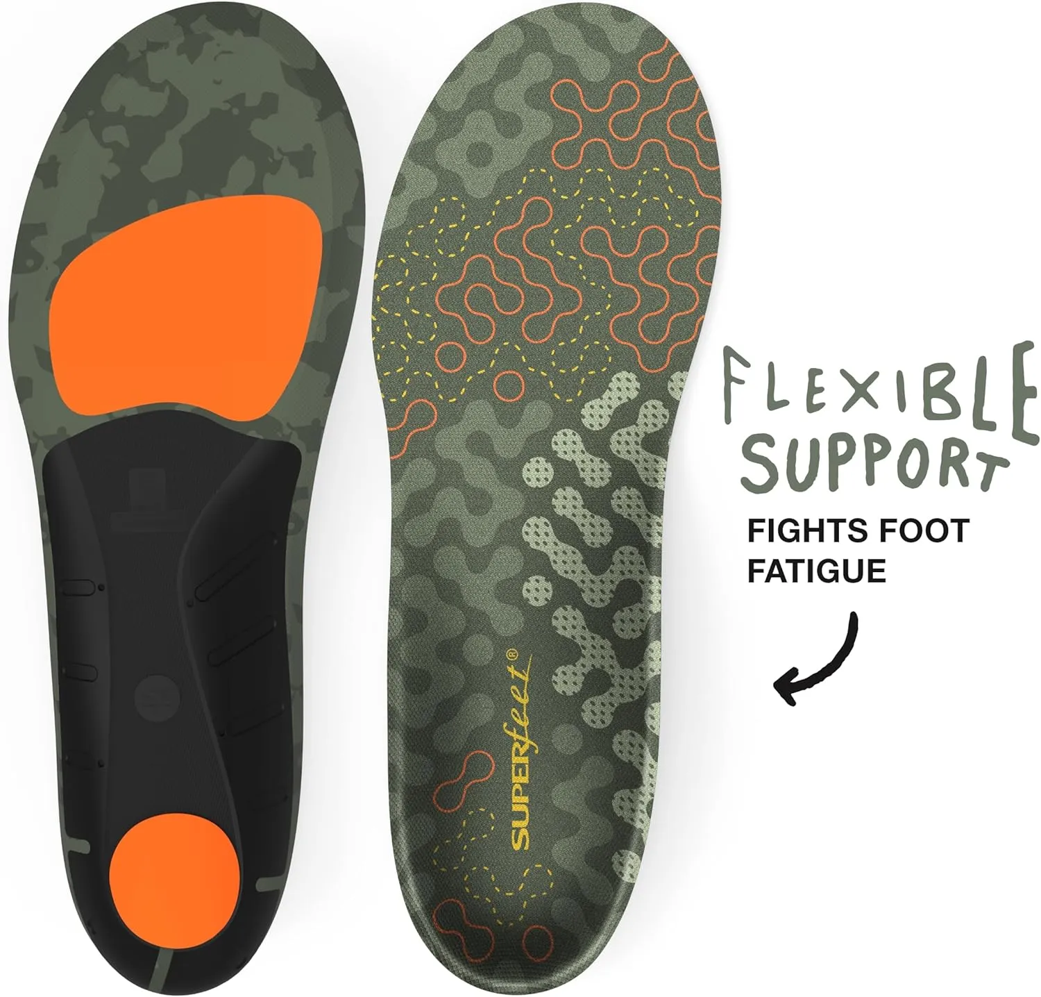 Superfeet Hike Cushion Insoles - Trim-to-Fit Flexible Arch Support Inserts for Hiking Boots or Shoes - Professional Grade - 9.5-11 Men / 10.5-12 Women