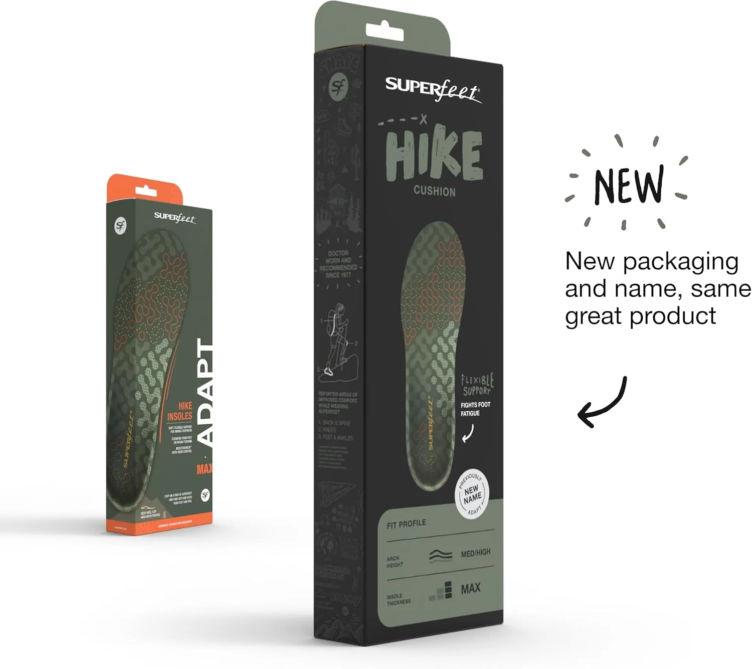 Superfeet Hike Cushion Insoles - Trim-to-Fit Flexible Arch Support Inserts for Hiking Boots or Shoes - Professional Grade - 9.5-11 Men / 10.5-12 Women
