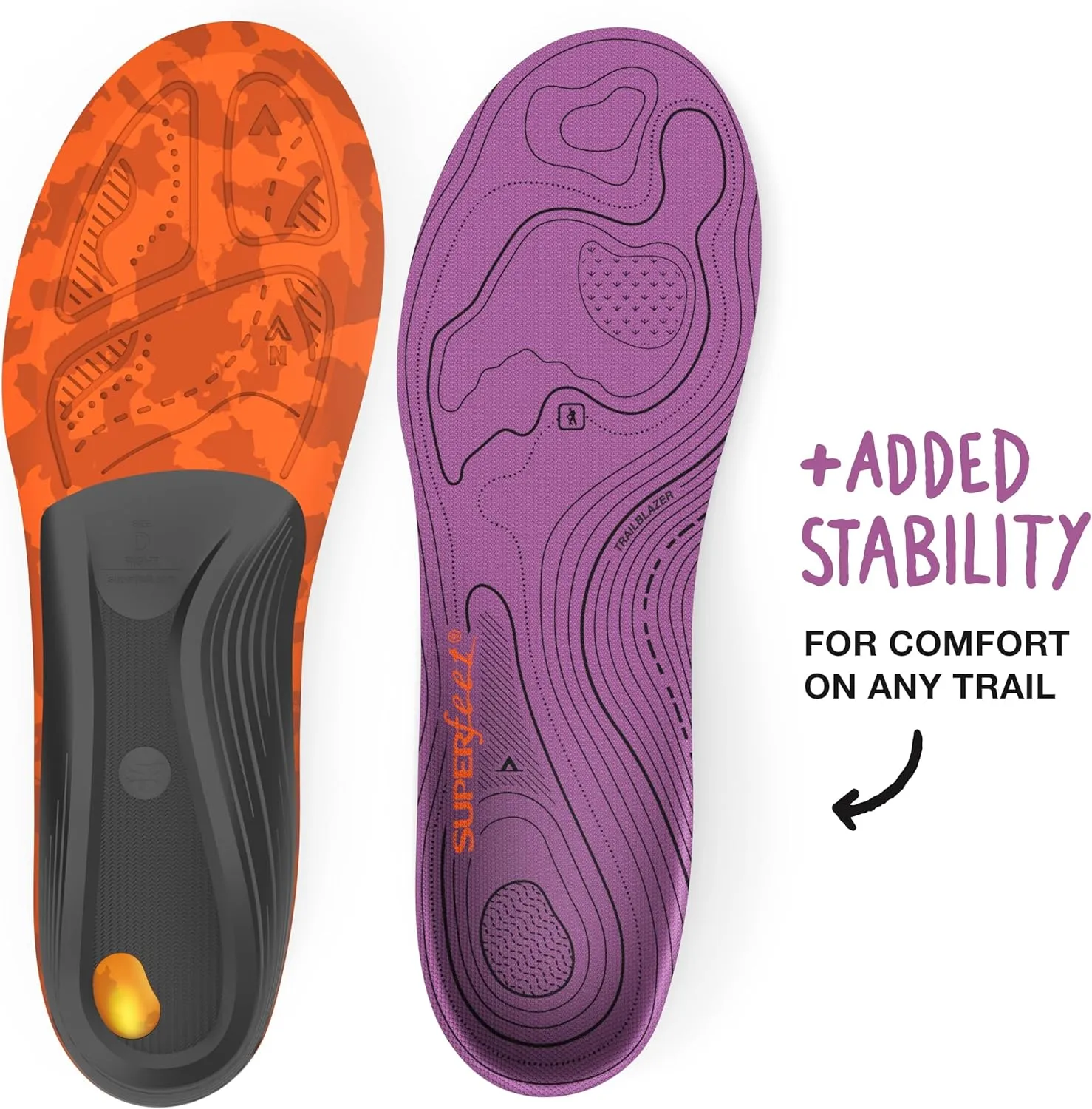 Superfeet Hike Women's Support Insoles - Trim-to-Fit Comfort Carbon Fiber Orthotic Inserts for Hiking Boots or Shoes - Professional Grade - 6.5-8 Women