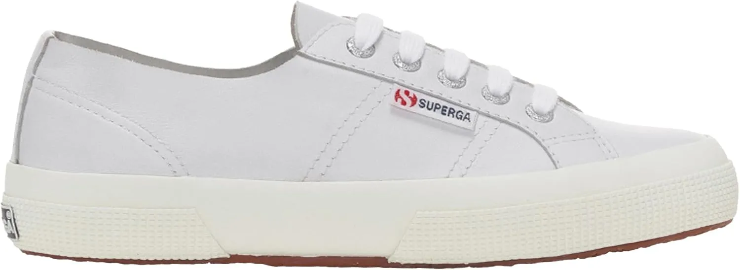 Superga Unisex 2750 Unlined Nappa Sneaker, Optical White/Silver/Favorio, 9 US Men