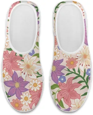 SYtrade Women's Fashion Floral Art Sneaker Flat Canvas Slip-On Ladies Travel Shoes