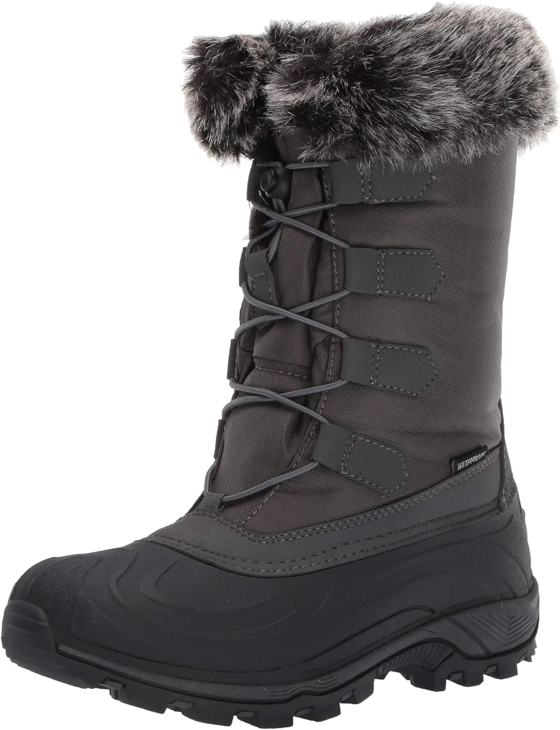 TECS 10" Womens Mid Calf Waterproof Winter Snow Boots Warm Faux Fur Lined Lightweight, Insulated, Anti Slip
