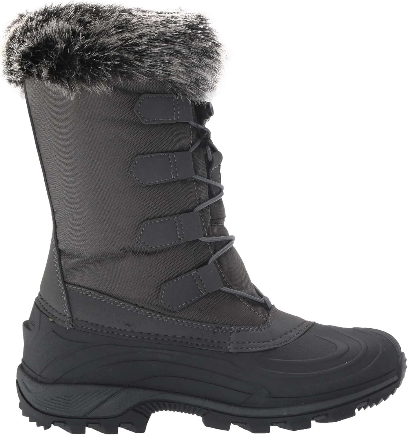 TECS 10" Womens Mid Calf Waterproof Winter Snow Boots Warm Faux Fur Lined Lightweight, Insulated, Anti Slip