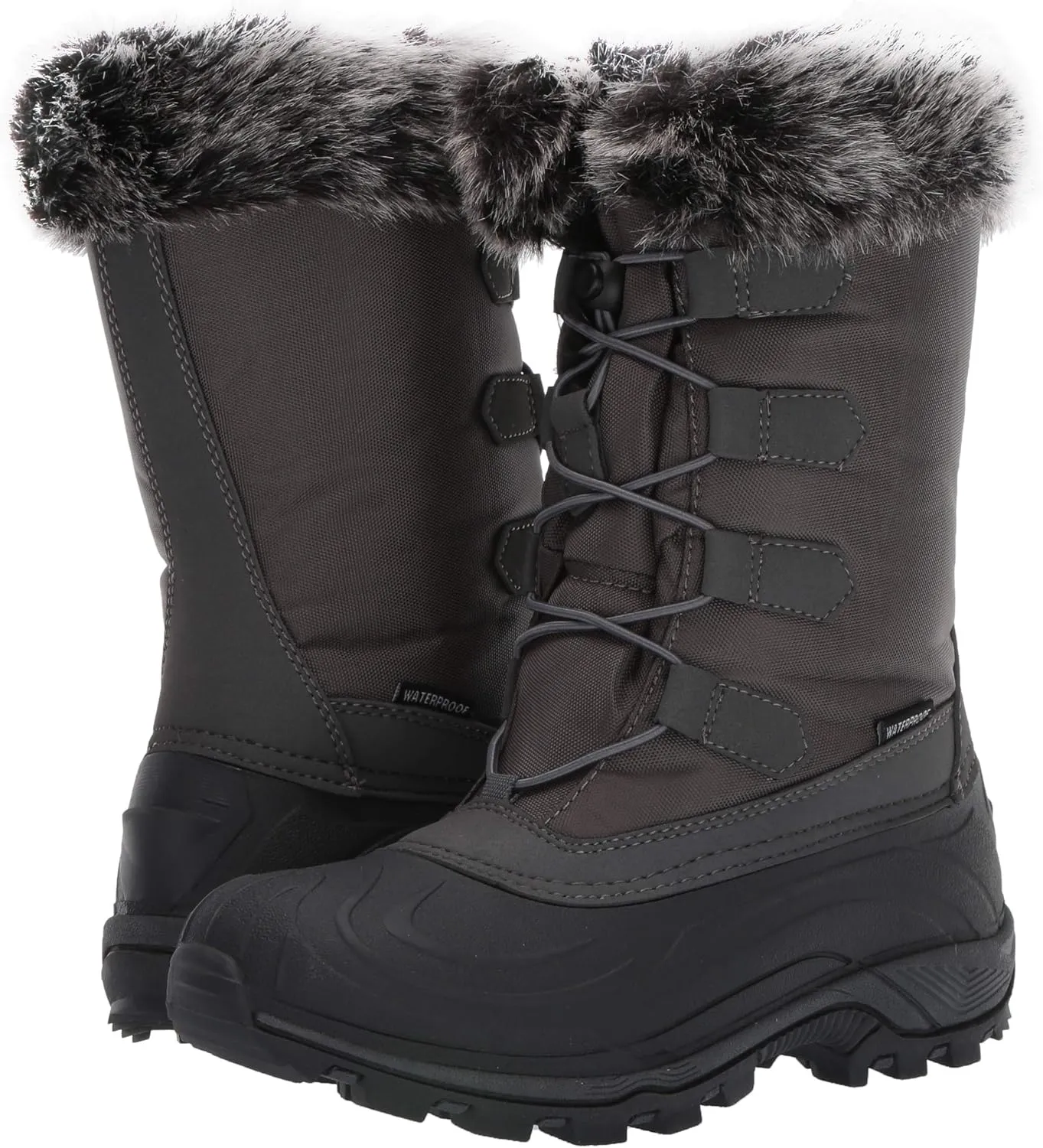 TECS 10" Womens Mid Calf Waterproof Winter Snow Boots Warm Faux Fur Lined Lightweight, Insulated, Anti Slip