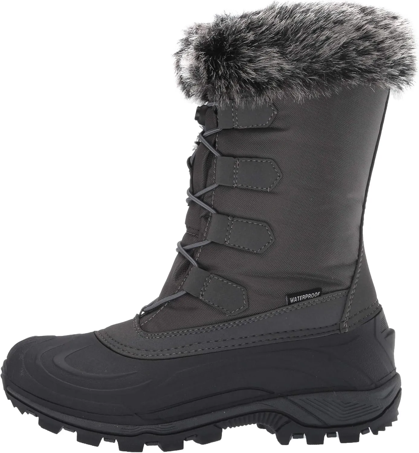TECS 10" Womens Mid Calf Waterproof Winter Snow Boots Warm Faux Fur Lined Lightweight, Insulated, Anti Slip