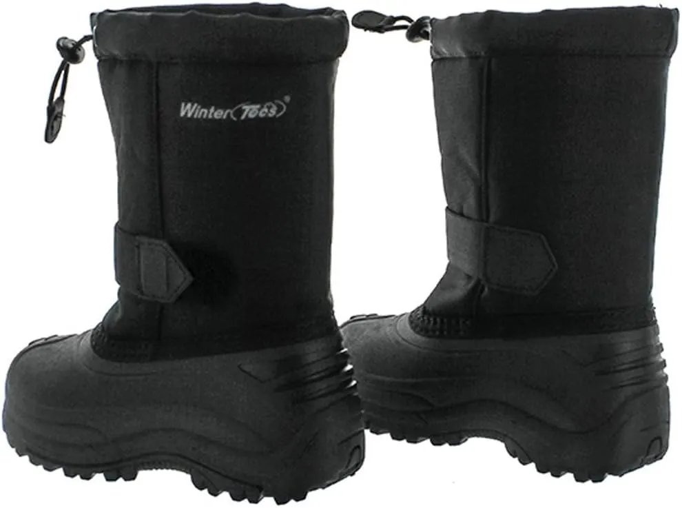 TECS 7in Toddler Girls Waterproof Nylon Rubber Shell Winter Boots - Works in -25F/ -32C, Excellent Traction, Easy to Slip on and Lightweight