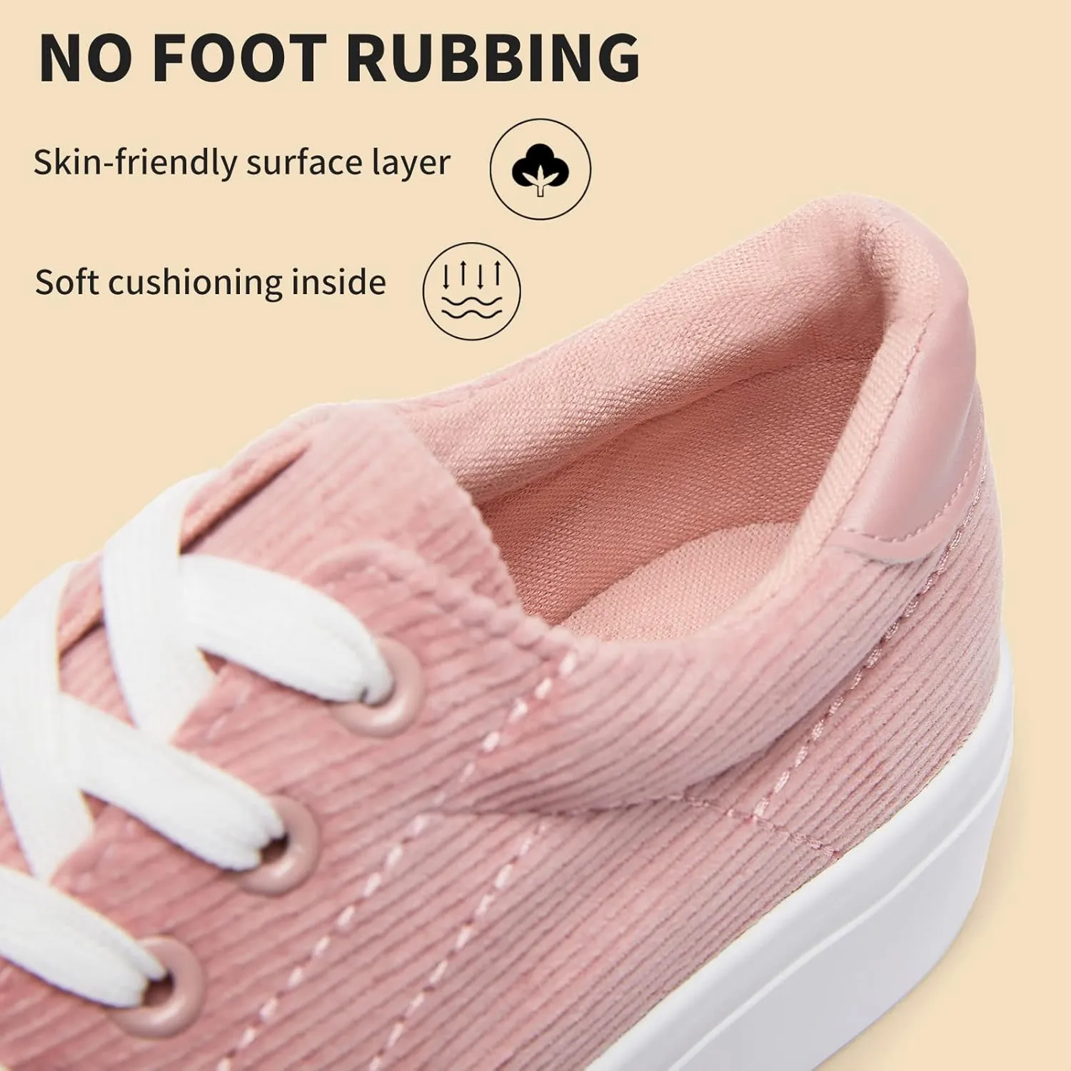 THATXUAOV Womens Platform Sneakers White Tennis Shoes Casual Low Top Fashion Sneakers