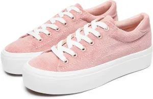 THATXUAOV Womens Platform Sneakers White Tennis Shoes Casual Low Top Fashion Sneakers