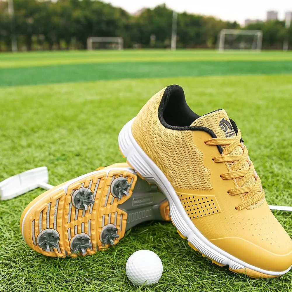 THESTRON Professional Golf Shoes for Men 7 Spikes Non-Slip Outdoor Golf Sport Training Sneakers Mens Comfortable Sport Shoes for Golfing Size 7-15